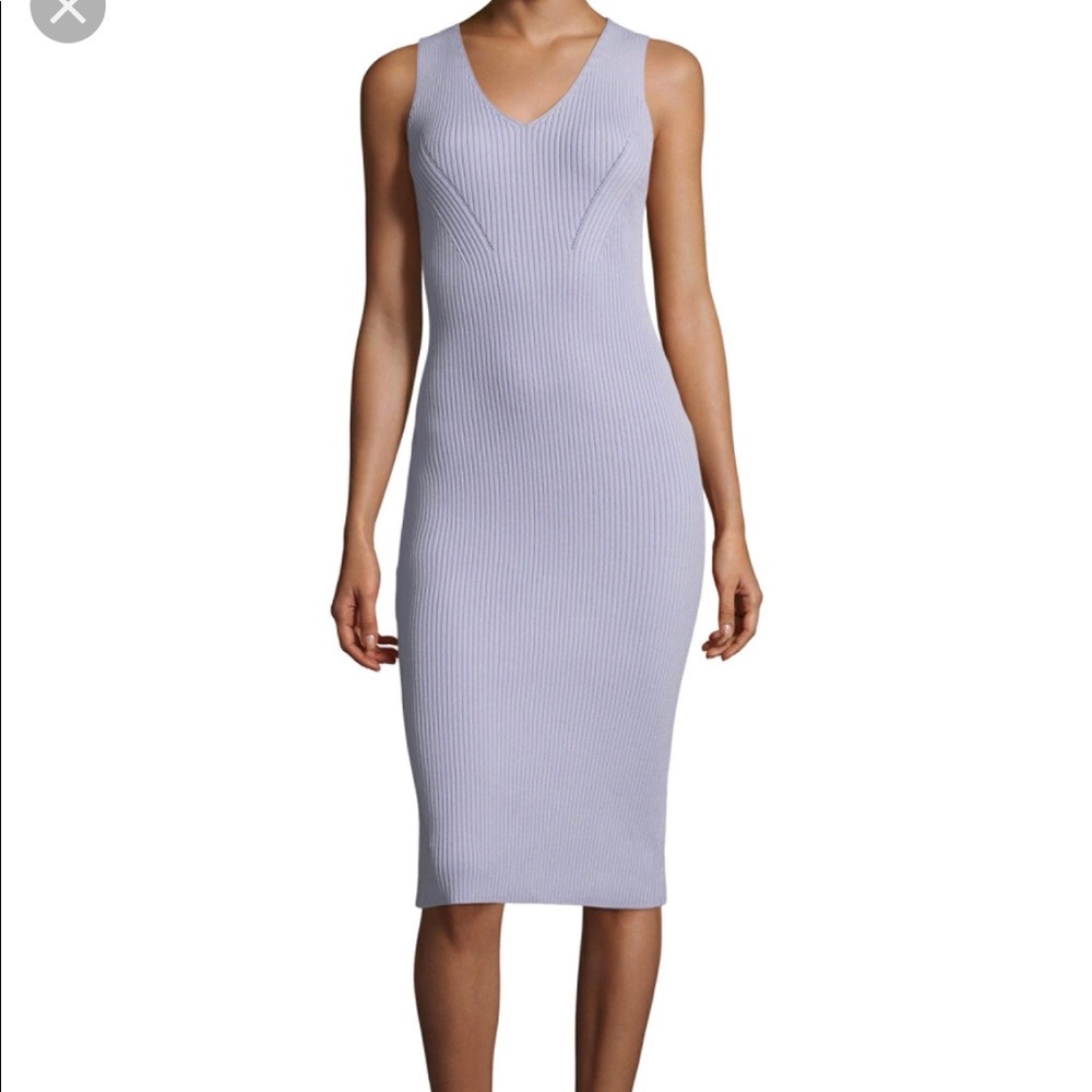 Michael Kors Ribbed Sweater Dress in Lavender